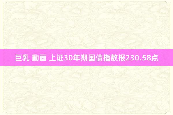 巨乳 動画 上证30年期国债指数报230.58点