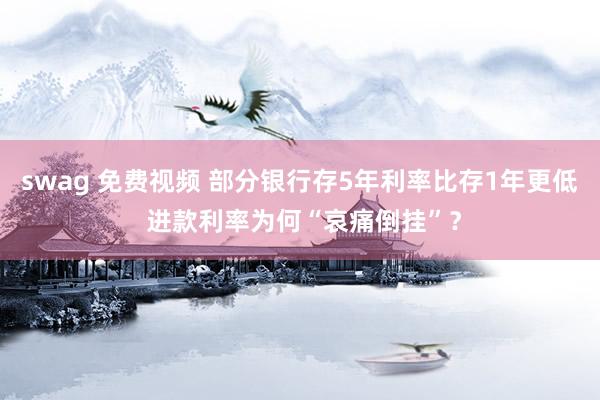 swag 免费视频 部分银行存5年利率比存1年更低 进款利率为何“哀痛倒挂”？