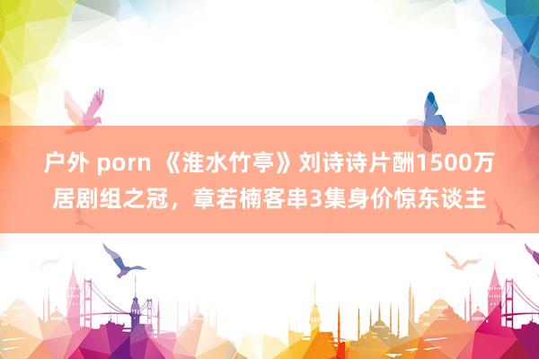 户外 porn 《淮水竹亭》刘诗诗片酬1500万居剧组之冠，章若楠客串3集身价惊东谈主