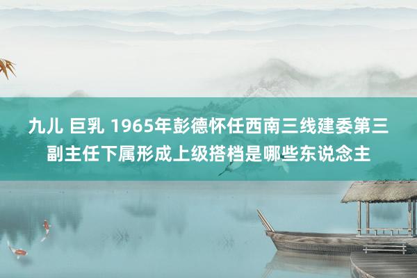 九儿 巨乳 1965年彭德怀任西南三线建委第三副主任下属形成上级搭档是哪些东说念主