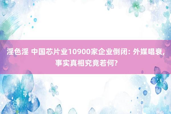 淫色淫 中国芯片业10900家企业倒闭: 外媒唱衰， 事实真相究竟若何?