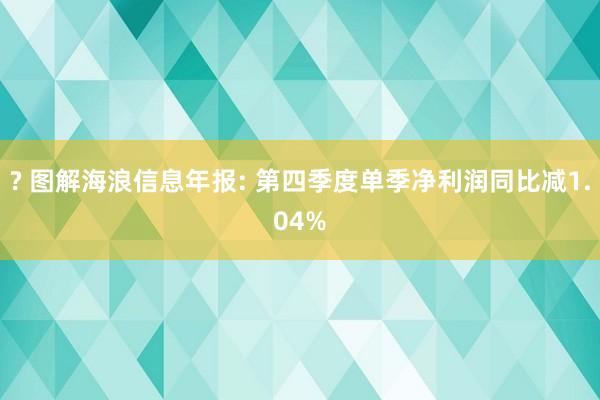 ? 图解海浪信息年报: 第四季度单季净利润同比减1.04%