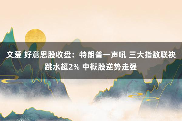 文爱 好意思股收盘：特朗普一声吼 三大指数联袂跳水超2% 中概股逆势走强