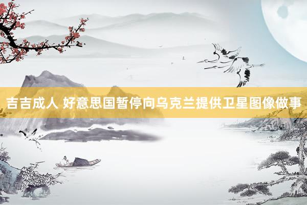 吉吉成人 好意思国暂停向乌克兰提供卫星图像做事