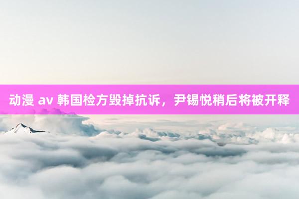 动漫 av 韩国检方毁掉抗诉，尹锡悦稍后将被开释